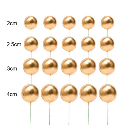 YOMDID 20 db golyós tortafeltét 2-4 cm, különböző méretű, színes golyós tortafeltétek britthday esküvői karácsonyi dekorációkhoz 2024