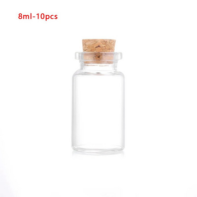 10 komada 5/8/12/15 ml prozirnih bočica staklene boce prazne prazne prozirne bočice s porukama želja s plutenim čepom maleni mali dekor
