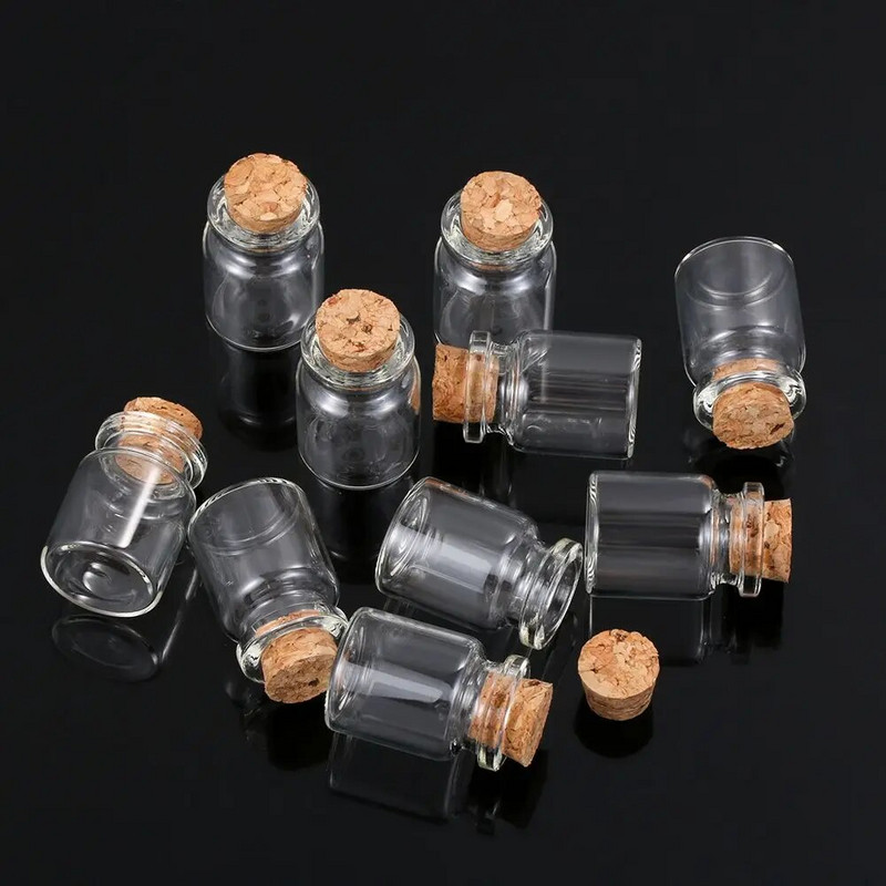 10 komada 5/8/12/15 ml prozirnih bočica staklene boce prazne prazne prozirne bočice s porukama želja s plutenim čepom maleni mali dekor