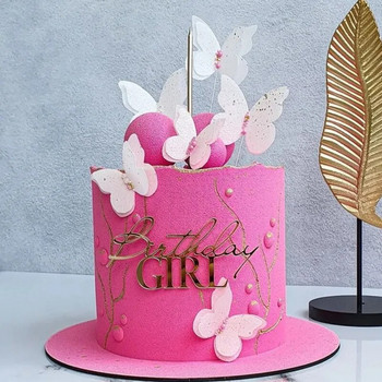 INS Wind Boy or Girl Акрилен топер за торта Golden Birthday Girl Cake toppers for Kids Декорации за торта за честит рожден ден 2024