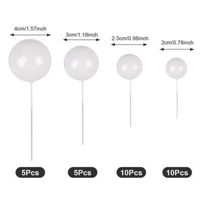 30db színes golyós torta betétes tetők barkácsolás mini golyós cupcake sütési díszek születésnapi partira, esküvői évfordulóra, babazuhany