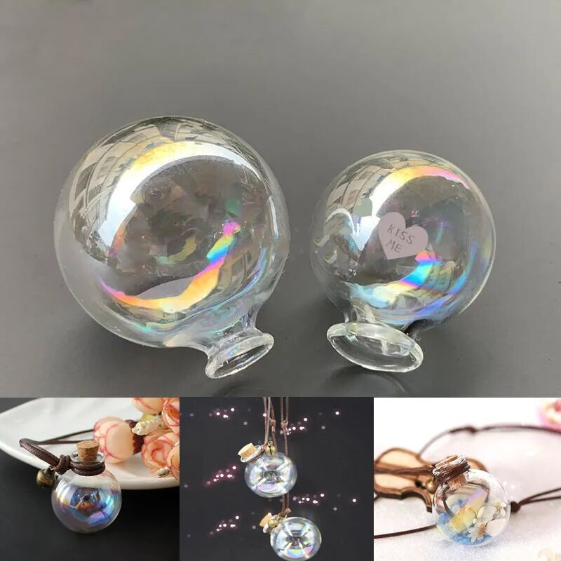 3x vikerkaare klaaspudel, tühi proovipurgid soovipudel tühi hoiustamisviaal DIY auto parfüümi ripatsid korgist kork Kodukaunistus