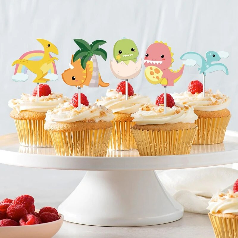 Aranyos rajzfilm dinoszaurusz torta topper dzsungel szafari dinó születésnapi torta gyerekeknek fiúknak boldog dinoszaurusz születésnapi buli torta dekoráció