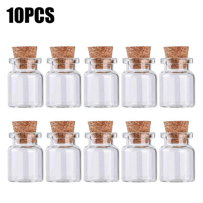 20/10 vnt Mini stikliniai buteliai su kamštiniu kamščiu, permatomas palinkėjimų butelis „pasidaryk pats“ Vestuvių gimtadienio puošmena