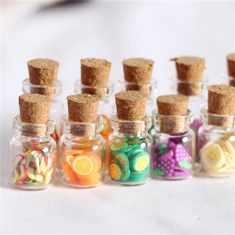 20/10 vnt Mini stikliniai buteliai su kamštiniu kamščiu, permatomas palinkėjimų butelis „pasidaryk pats“ Vestuvių gimtadienio puošmena