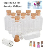 10-50 kom mini staklena boca želja boca s plutom prozirni blagoslov dar lijek lucky drift prazna mala staklenka ukras