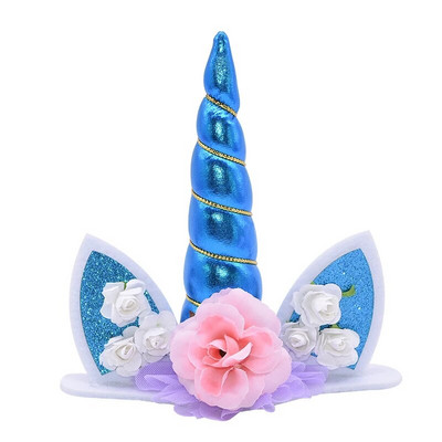 1 tk koogitops Ükssarviku sünnipäevapeo kaunistused tüdrukutele Multifilmi ükssarviku sarvega koogi kaunistuste tööriistad
