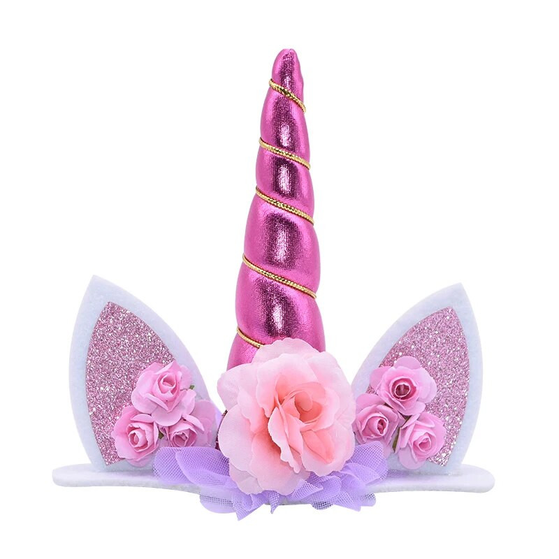 1 tk koogitops Ükssarviku sünnipäevapeo kaunistused tüdrukutele Multifilmi ükssarviku sarvega koogi kaunistuste tööriistad