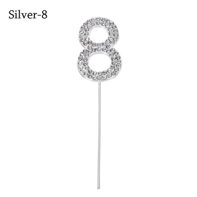 1 vnt. numerio „0–9“ torto dangtelis Auksinis, deimantais nusagstytas torto dangtelis, skirtas desertui, gimtadienio vakarėlio dekoravimui, vestuvių reikmenys