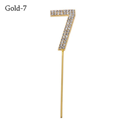 1 vnt. numerio „0–9“ torto dangtelis Auksinis, deimantais nusagstytas torto dangtelis, skirtas desertui, gimtadienio vakarėlio dekoravimui, vestuvių reikmenys