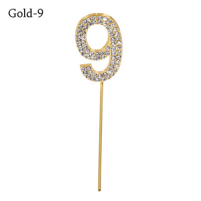 1 vnt. numerio „0–9“ torto dangtelis Auksinis, deimantais nusagstytas torto dangtelis, skirtas desertui, gimtadienio vakarėlio dekoravimui, vestuvių reikmenys