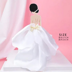 Nauja vestuvinė moteriška suknelė Keksiukas Nugaros šilko marlės sijonas Tortas Tortas Mergaitės gimtadienio torto papuošimai Vestuvių reikmenys