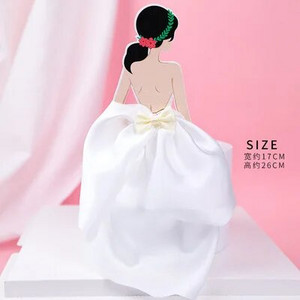 Nauja vestuvinė moteriška suknelė Keksiukas Nugaros šilko marlės sijonas Tortas Tortas Mergaitės gimtadienio torto papuošimai Vestuvių reikmenys