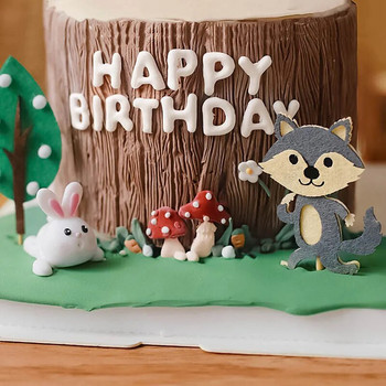 Печене Декорация на торта Момиче Вълк Гъба Къща Плодово дърво Зайче Честит рожден ден Торта за торта Кукла Вложка Аксесоари за картички