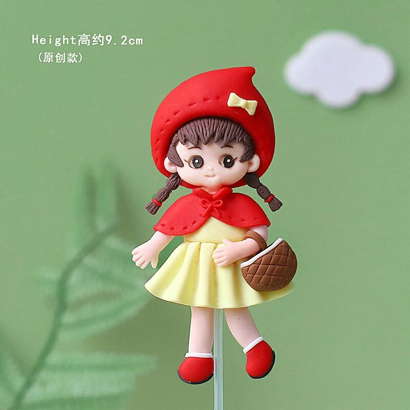 Küpsetuskoogikaunistus Tüdruk Hundi Seenemaja Viljapuu Jänku Palju õnne sünnipäevaks Tort Topper Nukk Kaardi Aksessuaarid