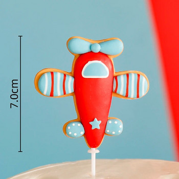 Cartoon Cloud Airplane Cake Topper Fighter Windmill Boy Pilot Happy Birthday Party for Kid Party Στολισμός τούρτας Γλυκά δώρα