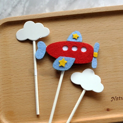 Desen animat nor Avion Cake Topper Luptător Moara de vânt Băiat Pilot Petrecere La mulți ani pentru petrecere pentru copii Decorare tort Cadouri dulci