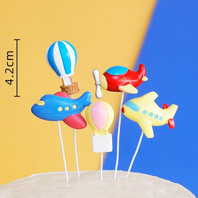 Desen animat nor Avion Cake Topper Luptător Moara de vânt Băiat Pilot Petrecere La mulți ani pentru petrecere pentru copii Decorare tort Cadouri dulci