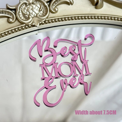 10 tk Glitter Head emadepäeva koogikatted akrüülpeegel, roosa tassikoogi pealistükk Süda Parimad MOM peokoogide magustoidu kaunistused