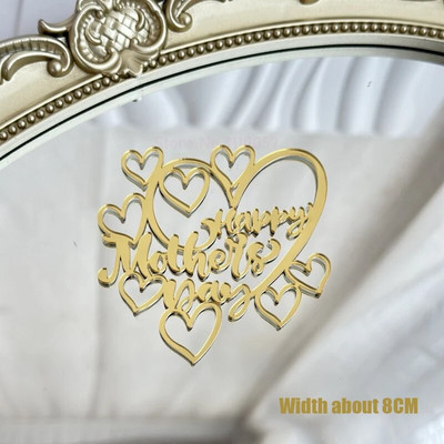 10 tk Glitter Head emadepäeva koogikatted akrüülpeegel, roosa tassikoogi pealistükk Süda Parimad MOM peokoogide magustoidu kaunistused