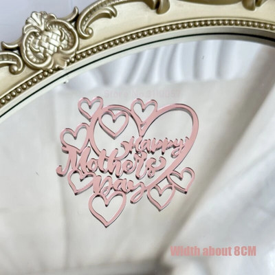 10 tk Glitter Head emadepäeva koogikatted akrüülpeegel, roosa tassikoogi pealistükk Süda Parimad MOM peokoogide magustoidu kaunistused