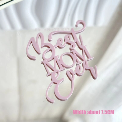 10 tk Glitter Head emadepäeva koogikatted akrüülpeegel, roosa tassikoogi pealistükk Süda Parimad MOM peokoogide magustoidu kaunistused