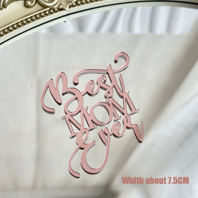 10 tk Glitter Head emadepäeva koogikatted akrüülpeegel, roosa tassikoogi pealistükk Süda Parimad MOM peokoogide magustoidu kaunistused