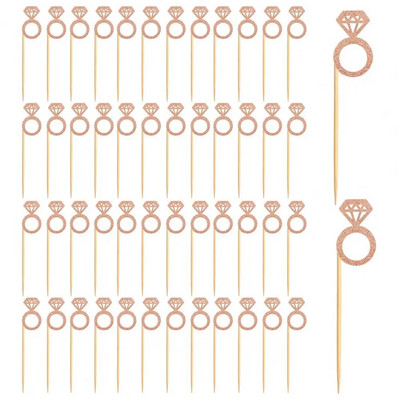 Rechizite pentru petrecere de logodnă de nuntă Alegeri de tort pentru petrecere Inele sclipitoare Cupcake Toppers pentru dușul de nuntă Aniversarea de nuntă