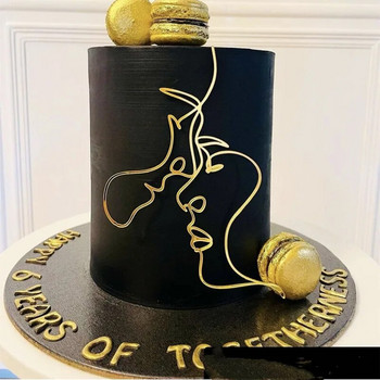 Акрилно минималистично изкуство Lady Face Cake Topper Wedding Sexy Woman Girl Happy Birthday Cake Topper Party Supplies Cake Decorations