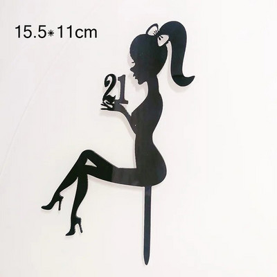 Acrilic Minimalist Art Lady Face Cake Topper Nunta Sexy Femeie Fata La Multi Ani Tort Topper Party Supplies Decoratiuni pentru Tort