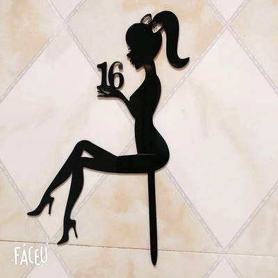 Acrilic Minimalist Art Lady Face Cake Topper Nunta Sexy Femeie Fata La Multi Ani Tort Topper Party Supplies Decoratiuni pentru Tort