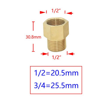 Месинг 1 инч до 3/4 1/2 конектор с резба мъжки женски редукционен конектор за водопроводна тръба Ремонт на медни фитинги 1 бр.