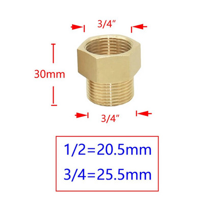 Messingist 1 tolli kuni 3/4 1/2 keermega pistik isane, vähendav veetoru pistiku parandamine vasest liitmikud 1 tk