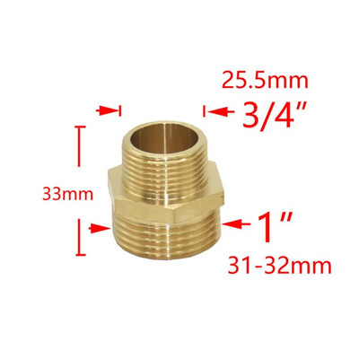 Messingist 1 tolli kuni 3/4 1/2 keermega pistik isane, vähendav veetoru pistiku parandamine vasest liitmikud 1 tk