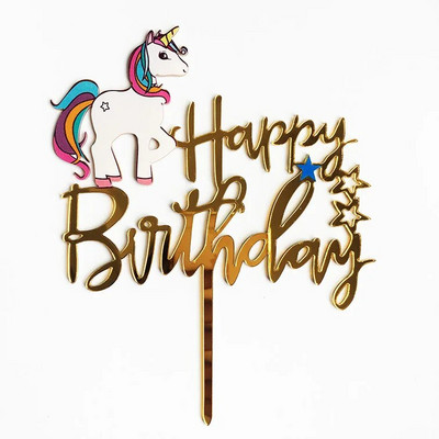 Új sellő boldog születésnapot tortalapoló aranyos rajzfilm arany akril gyerekek születésnapi buli torta teteje desszert dekoráció baba zuhany