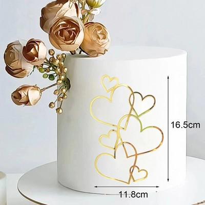 Naujas, 2024 m. laimingos Valentino dienos torto dangtelis Akrilo aukso raudonas Love Wedding Cupcake dangtelis, skirtas ponios vestuvių vakarėlio tortų dekoravimui