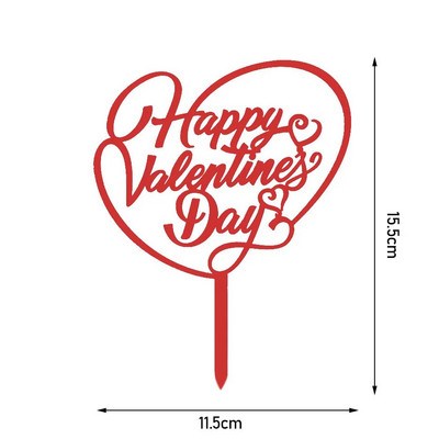 Naujas, 2024 m. laimingos Valentino dienos torto dangtelis Akrilo aukso raudonas Love Wedding Cupcake dangtelis, skirtas ponios vestuvių vakarėlio tortų dekoravimui