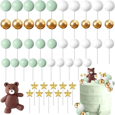 Tortadísz 50db Színes Boldog születésnapot Torta topper Gyöngygolyó Születésnapi Party Esküvői kellékek Esküvői eszközök Kiegészítők