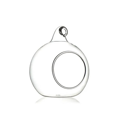 1 db tölthető csecsebecse, átlátszó üveggolyó mikrotáj tartó nyitott szájú növénycserép akasztós/asztali karácsonyi dekorációs palackos kézműves