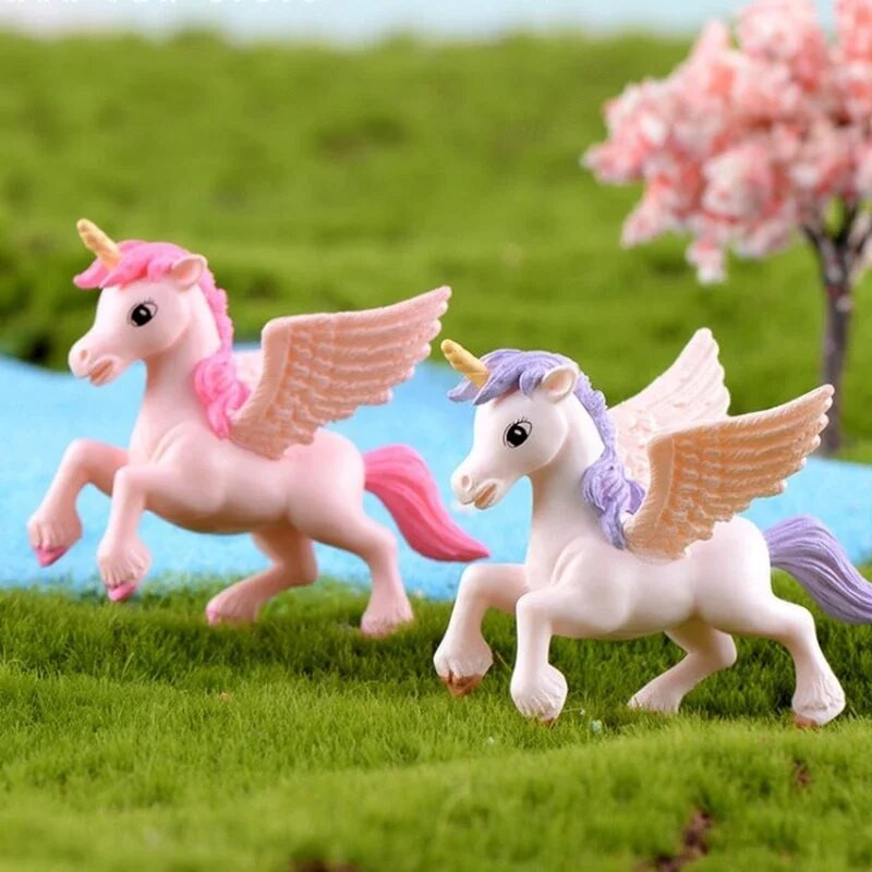 1 vnt. vienaragio torto viršelis miniatiūrinis pegaso vaivorykštės figūrėlė, mergaitė, angelo sparnai, gimtadienio vestuvių torto puošmena