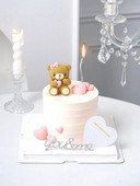 Karu koogikatted roosad sinised karukuju nukk poisstüdruk, õnnelik 1. sünnipäeva tordikaunistus Baby Shower Karuteemalised peokaunistused