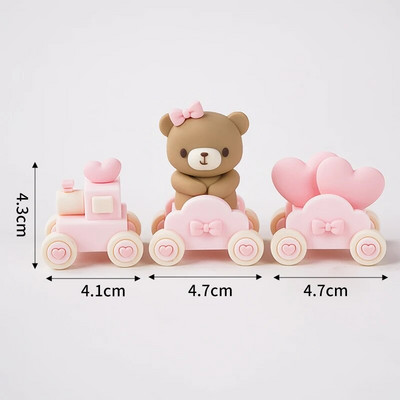 Karu koogikatted roosad sinised karukuju nukk poisstüdruk, õnnelik 1. sünnipäeva tordikaunistus Baby Shower Karuteemalised peokaunistused