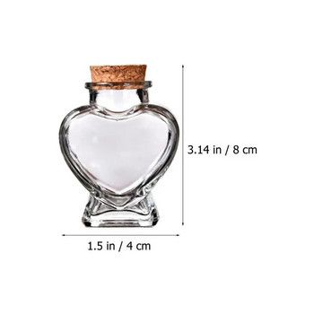 4 бр. Стъклени бутилки за желания във формата на сърце, прозрачни бутилки за парфюм, бутилки за парфюм, стъклени бутилки за парфюм, буркани, занаяти