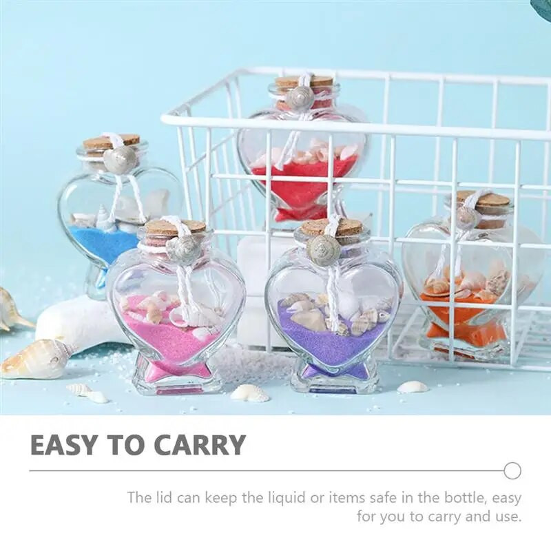 4 vnt Širdies formos palinkėjimų buteliukai Stikliniai kvepalų buteliukai skaidrūs „drift“ buteliukai kvepalų buteliukai stikliniai „drift“ buteliukai „Craft“