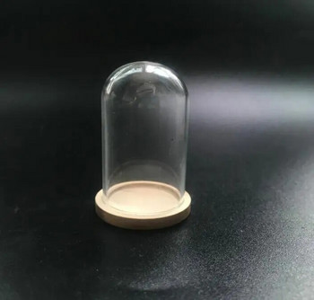 3 τμχ 50*30mm διαφανές σωλήνας γυάλινο μπουκάλι σφαίρα ξύλο και μεταλλικό σετ βάσης διπλής δαντέλας σετ γυάλινο κάλυμμα φιαλιδίου θόλος γυάλινο μπουκάλι χαριτωμένα γούρια