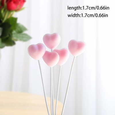 10 vnt. Raudonos rožinės širdelės keksiukų užpiltukai Meilė Valentino tortas Rinkiniai Valentino dienos tema Vestuvių sužadėtuvių vakarėlis Torto dekoracijos