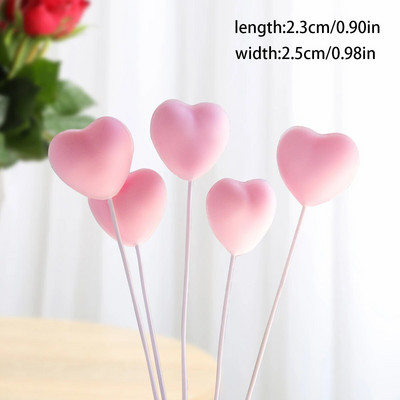 10 vnt. Raudonos rožinės širdelės keksiukų užpiltukai Meilė Valentino tortas Rinkiniai Valentino dienos tema Vestuvių sužadėtuvių vakarėlis Torto dekoracijos