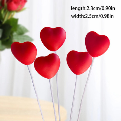 10db Piros rózsaszín szív Cupcake Toppers Love Valentine torta Pick Valentin napi téma Esküvői eljegyzési party tortadíszek