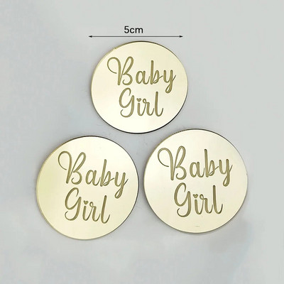 5/10 tk Oh Baby Cake Toppers See on poiss-tüdruku koogipealsed kullast akrüülist koogikaunistus beebiõhtuks Soo paljastav pidu