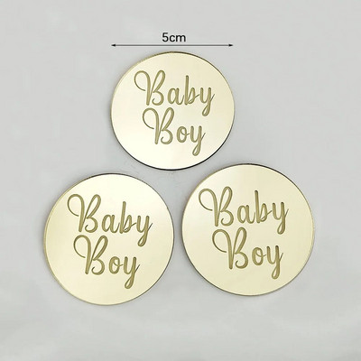 5/10 tk Oh Baby Cake Toppers See on poiss-tüdruku koogipealsed kullast akrüülist koogikaunistus beebiõhtuks Soo paljastav pidu